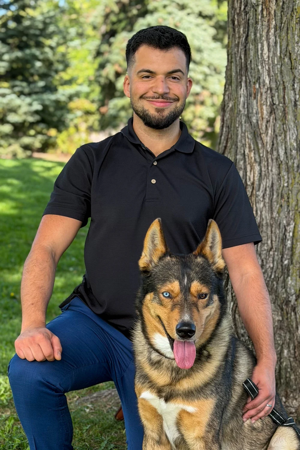 Rob Millan in Kanata North with his dog Soleil